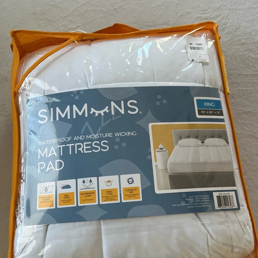 Simons White Waterproof Mattress Pad